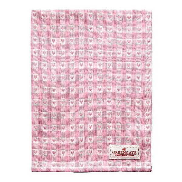 Küchentuch - Tea towel heart petit pale pink