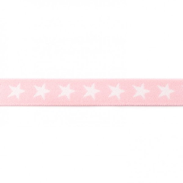 Gummiband Stern rosa-weiss 40 mm