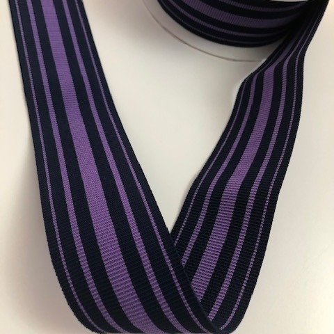Gummiband gestreift 40 mm violett schwarz