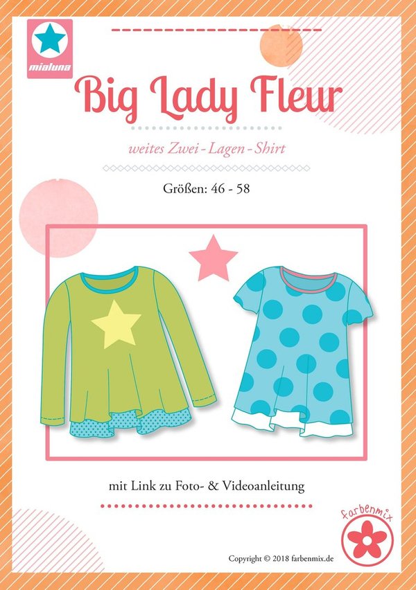 Big Lady Fleur - Damen Lagenlook-Shirt