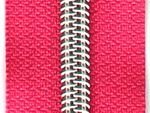 90 cm Metall-Reissverschluss 6.5 mm - pink-silber