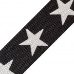 Gurtband 3 cm - Sterne gross schwarz