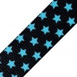 Gurtband 3 cm - Sterne black blue
