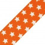 Gurtband 3 cm - Sterne klein orange