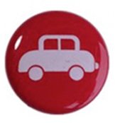 bedruckter Jersey-Druckknöpfe 11 mm - Auto weiss auf rot