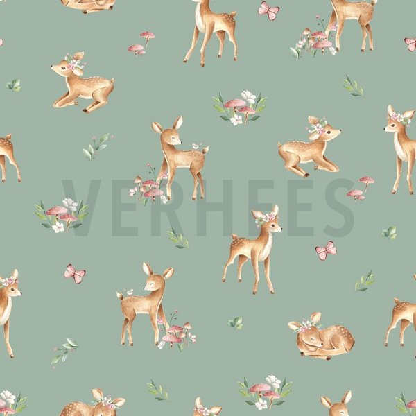 Sommersweat - Forest animal Bambi auf mint