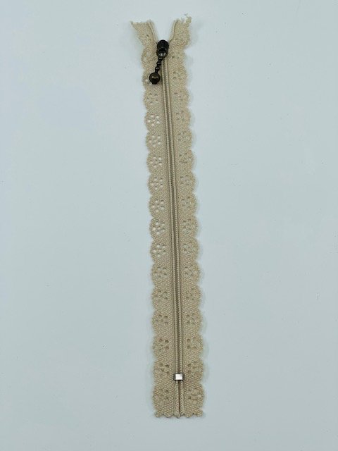 Spitzenreissverschluss 20 cm geschlossen - natur beige