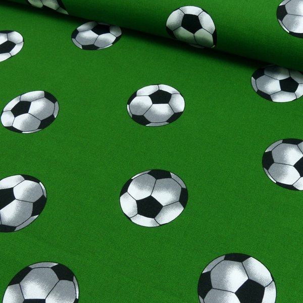 Baumwolle-Webware - Fussball grün